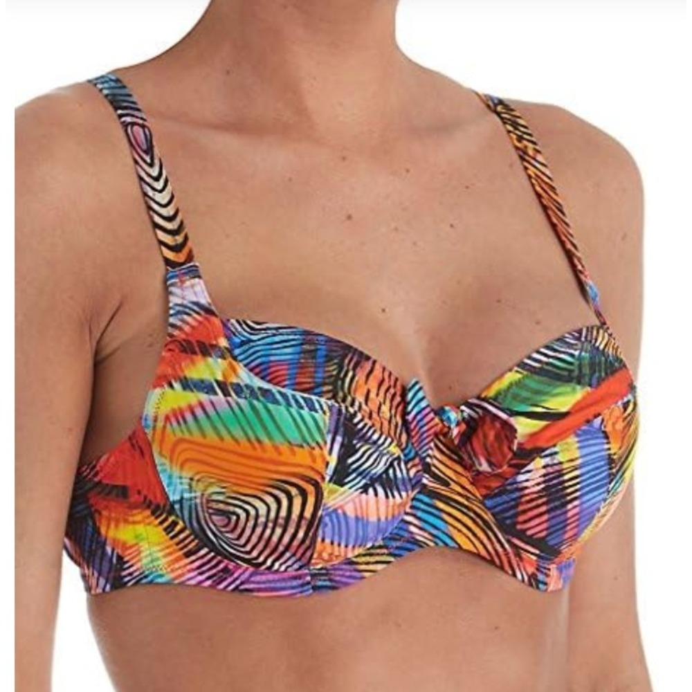 Antigel La Surf Mania Balconette Bikini Top Multicolor Abstract Print US 34 NEW